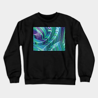 Turquoise and purple 3d effect fractal Crewneck Sweatshirt